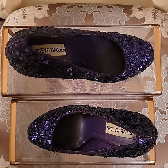 Steve Madden Bitter Purple Sequin Heels - Picture 4 of 16